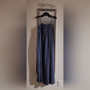 A New Day Medium Navy and Grey Striped Dress
